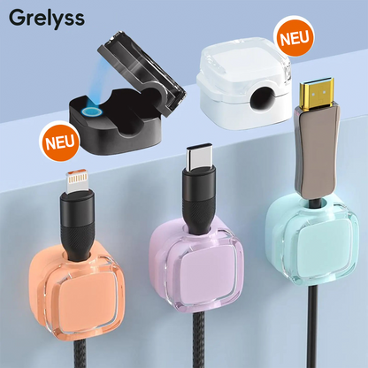 📢 Magnetischer Kabel-Organizer-Halter – 6er-Pack wandmontierte Kabelclips – Kabelmanagement-Clip für Schreibtisch & Desktop – Ordnungssystem für Büro und Zuhause