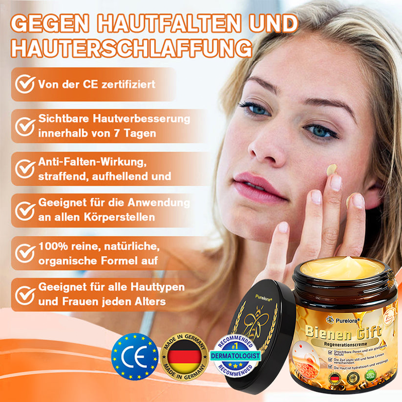 🔥"Hergestellt in Deutschland, Versand aus Deutschland|✅ Offizieller Store✨Purelora® Bienengift Regenerationscreme 🔥 LETZTER TAG 80% RABATT💎"