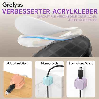 📢 Magnetischer Kabel-Organizer-Halter – 6er-Pack wandmontierte Kabelclips – Kabelmanagement-Clip für Schreibtisch & Desktop – Ordnungssystem für Büro und Zuhause