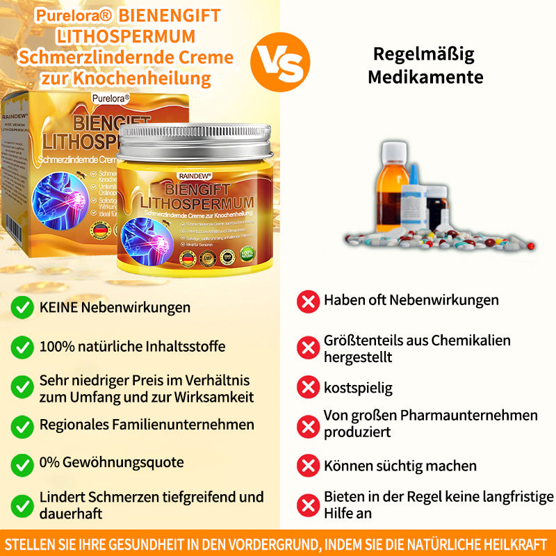 🐝 Offizieller Online-Shop丨Purelora® Bee Venom & Lithospermum Comfort Cream Wenn Gehen, Stehen oder Schlafen unangenehm wird — tägliche Schmerzlinderung & Knochenkomfort für ältere Erwachsene