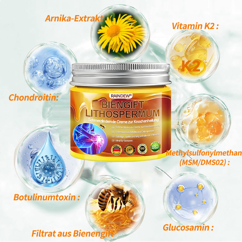 🐝 Offizieller Online-Shop丨Purelora® Bee Venom & Lithospermum Comfort Cream Wenn Gehen, Stehen oder Schlafen unangenehm wird — tägliche Schmerzlinderung & Knochenkomfort für ältere Erwachsene