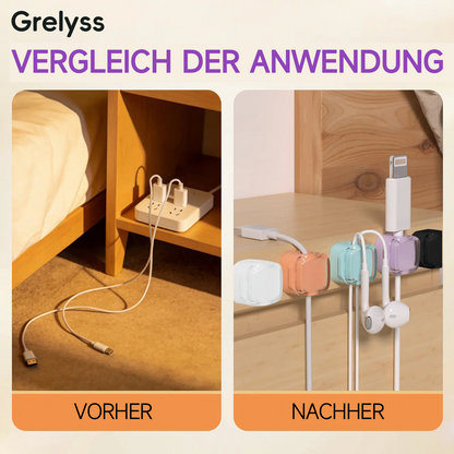 📢 Magnetischer Kabel-Organizer-Halter – 6er-Pack wandmontierte Kabelclips – Kabelmanagement-Clip für Schreibtisch & Desktop – Ordnungssystem für Büro und Zuhause
