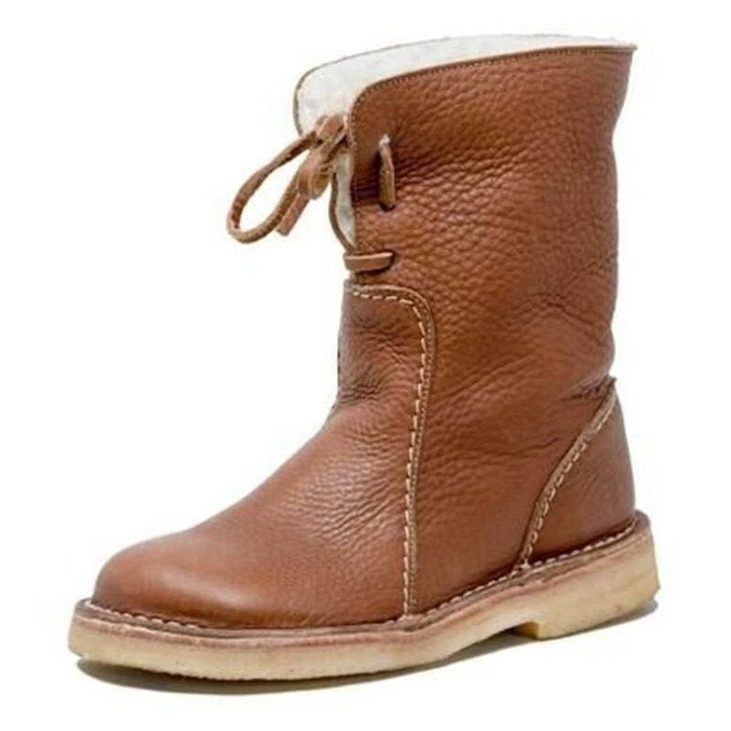 🔥 Letzter Tag – 50 % Rabatt – Wasserdichte orthopädische Leder-Schneestiefel mit Wollfutter