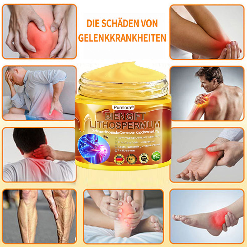 🐝 Offizieller Online-Shop丨Purelora® Bee Venom & Lithospermum Comfort Cream Wenn Gehen, Stehen oder Schlafen unangenehm wird — tägliche Schmerzlinderung & Knochenkomfort für ältere Erwachsene