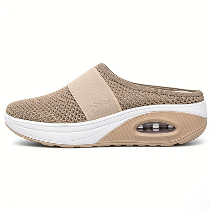 BQODQO® Luftpolster Slip-on Walking Schuhe mit Fußgewölbeunterstützung, für Damen