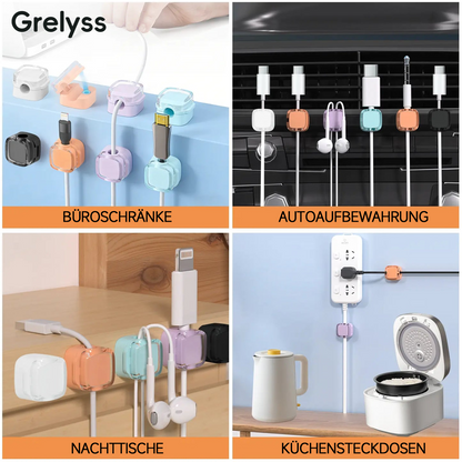 📢 Magnetischer Kabel-Organizer-Halter – 6er-Pack wandmontierte Kabelclips – Kabelmanagement-Clip für Schreibtisch & Desktop – Ordnungssystem für Büro und Zuhause