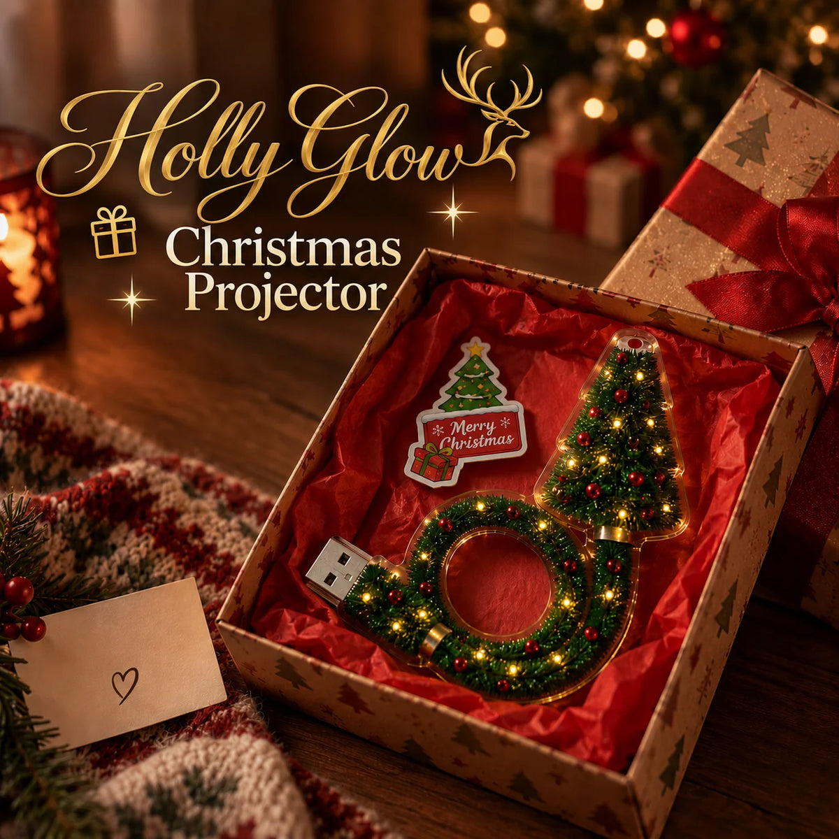 USB-Projektionskranz – Halloween- und Weihnachtsbeleuchtung zur Dekoration