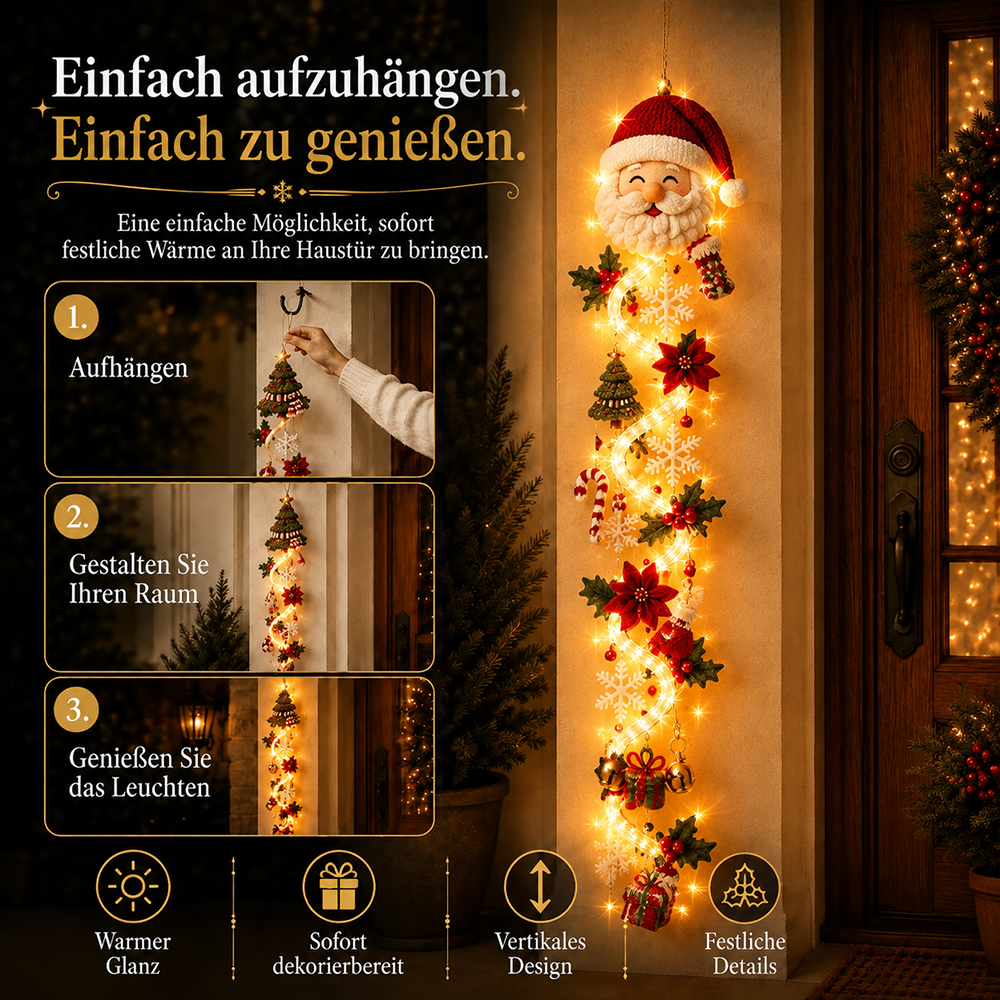 ⏳ Last Day 49% OFF – 🎄 Glowing Christmas Door Hanger | 6 Festive Light Designs✨
