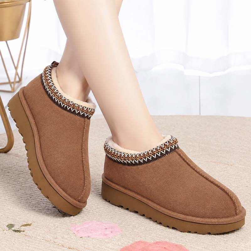 🔥 Damen Winter-Pantoffeln mit Kunstfellfutter – Warm, bequem & rutschfeste Plateausohle🦵