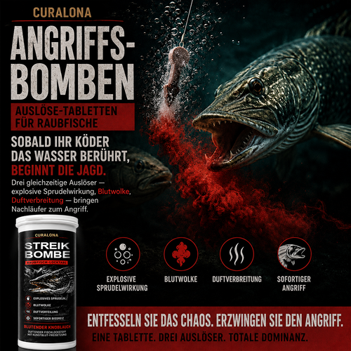 𝐎𝐟𝐟𝐢𝐳𝐢𝐞𝐥𝐥𝐞𝐫 𝐌𝐚𝐫𝐤𝐞𝐧𝐬𝐡𝐨𝐩 | ✅ Curalona® Strike Bombs — Neuer Köder für Süß- und Salzwasser, der blutet, sprudelt und große Raubfische anlockt