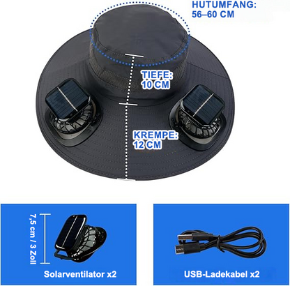 🔥Sommer-Hot-Sale 2026🔥 Neuer ultraleichter Solar-Ventilator-Sonnenhut – leichter als ein Baseball! ⚾ Nur ca. 312 g schwer!