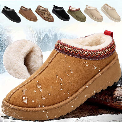 🔥 Damen Winter-Pantoffeln mit Kunstfellfutter – Warm, bequem & rutschfeste Plateausohle🦵