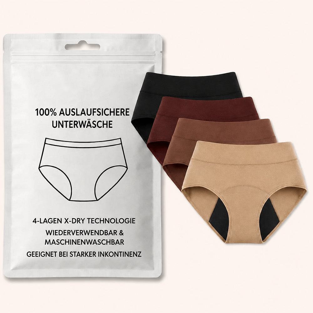 💖 50 % RABATT | 100 % auslaufsichere Unterwäsche 4er-Pack (Sag peinliche Momente und Sorgen Lebewohl)
