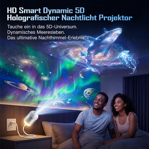 ✨Nachtlicht-Projektor – 5D Sternenhimmel & Ozean-Atmosphäre für Schlafzimmer, Kinderzimmer und Auto