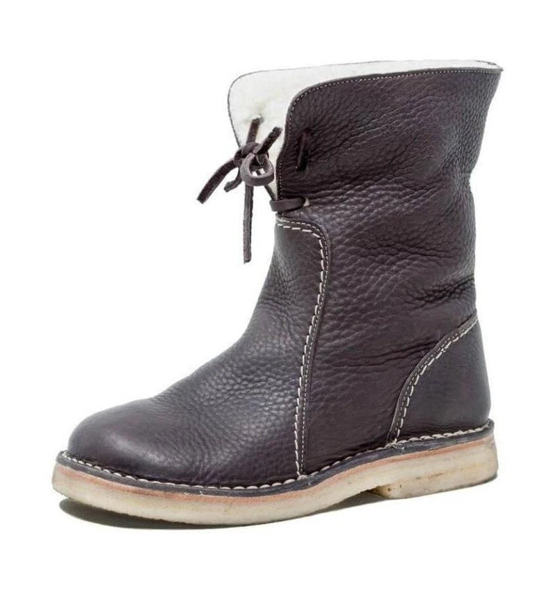 🔥 Letzter Tag – 50 % Rabatt – Wasserdichte orthopädische Leder-Schneestiefel mit Wollfutter