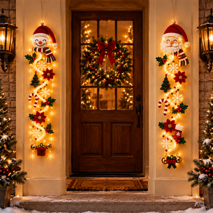 ⏳ Last Day 49% OFF – 🎄 Glowing Christmas Door Hanger | 6 Festive Light Designs✨