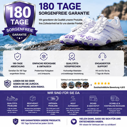 Unisex Barfuß-Wasserschuhe | Aufblasbares Selbstrettungssystem | Hilft bei der Behandlung von Fußpilz | Memory-Foam-Fußgewölbestütze | Wasserdicht, atmungsaktiv & sandabweisend | Ultraleichte, schnell trocknende Aqua-Schuhe