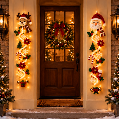 ⏳ Last Day 49% OFF – 🎄 Glowing Christmas Door Hanger | 6 Festive Light Designs✨