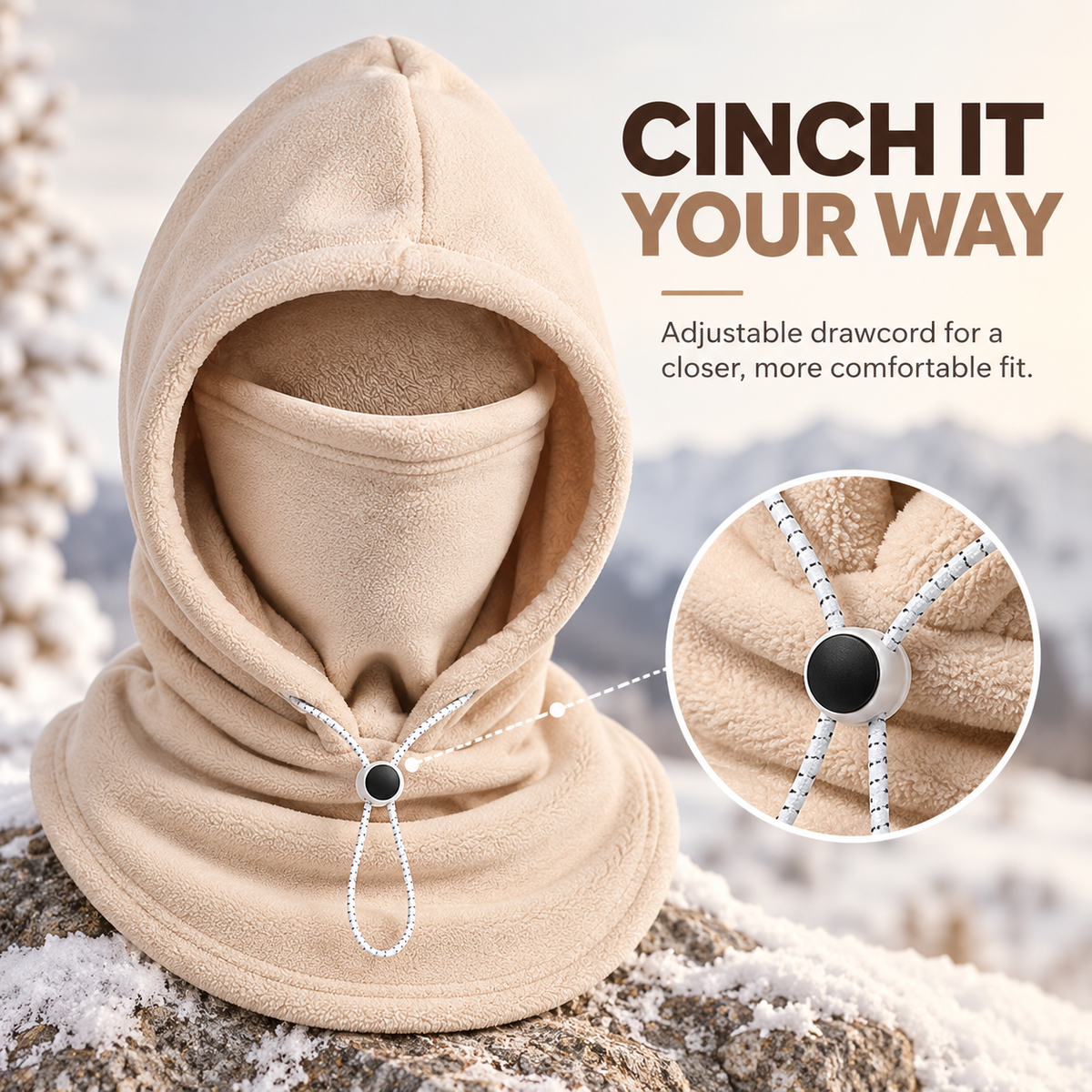 3-in-1 Winter-Fleece-Sturmhaube 🧣❄️ Warmer Schutz für Gesicht, Ohren & Hals（副本）