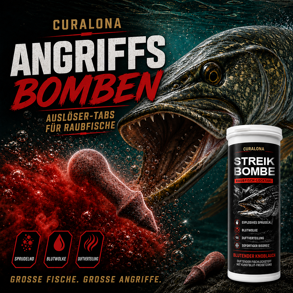 𝐎𝐟𝐟𝐢𝐳𝐢𝐞𝐥𝐥𝐞𝐫 𝐌𝐚𝐫𝐤𝐞𝐧𝐬𝐡𝐨𝐩 | ✅ Curalona® Strike Bombs — Neuer Köder für Süß- und Salzwasser, der blutet, sprudelt und große Raubfische anlockt