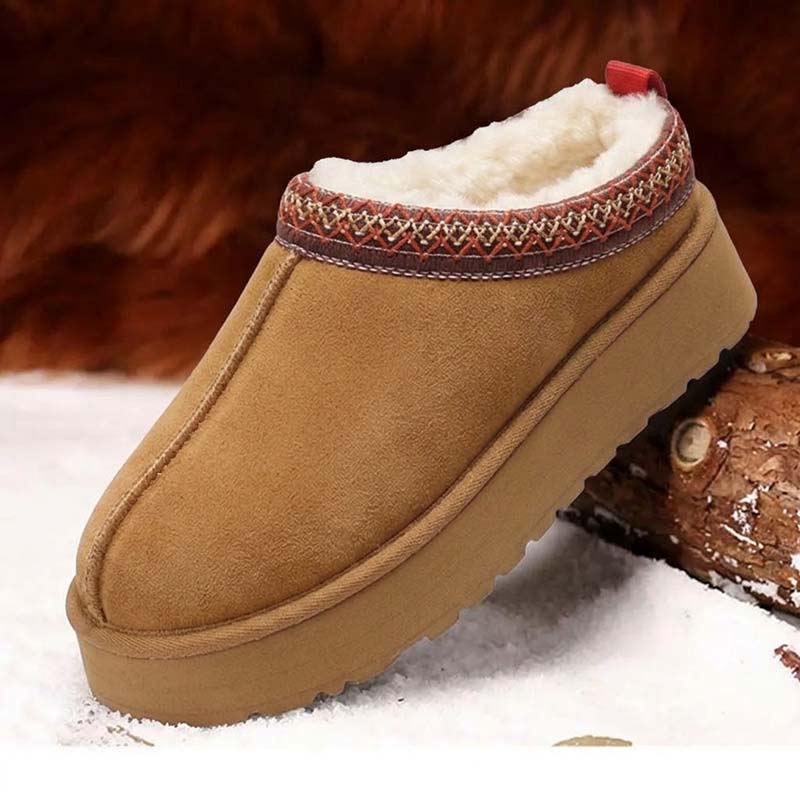 🔥 Damen Winter-Pantoffeln mit Kunstfellfutter – Warm, bequem & rutschfeste Plateausohle🦵