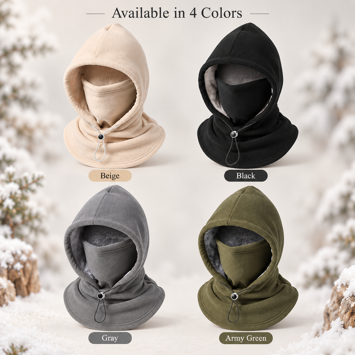 3-in-1 Winter-Fleece-Sturmhaube 🧣❄️ Warmer Schutz für Gesicht, Ohren & Hals（副本）