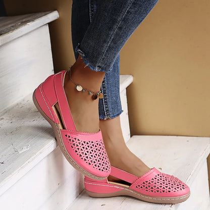 Modische Damensandalen mit geschlossener Spitze, wasserdicht, zum Hineinschlüpfen, rund, bequeme Freizeitschuhe für Damen, Outdoor-Sommer-Schuhe, große Größen 35–43