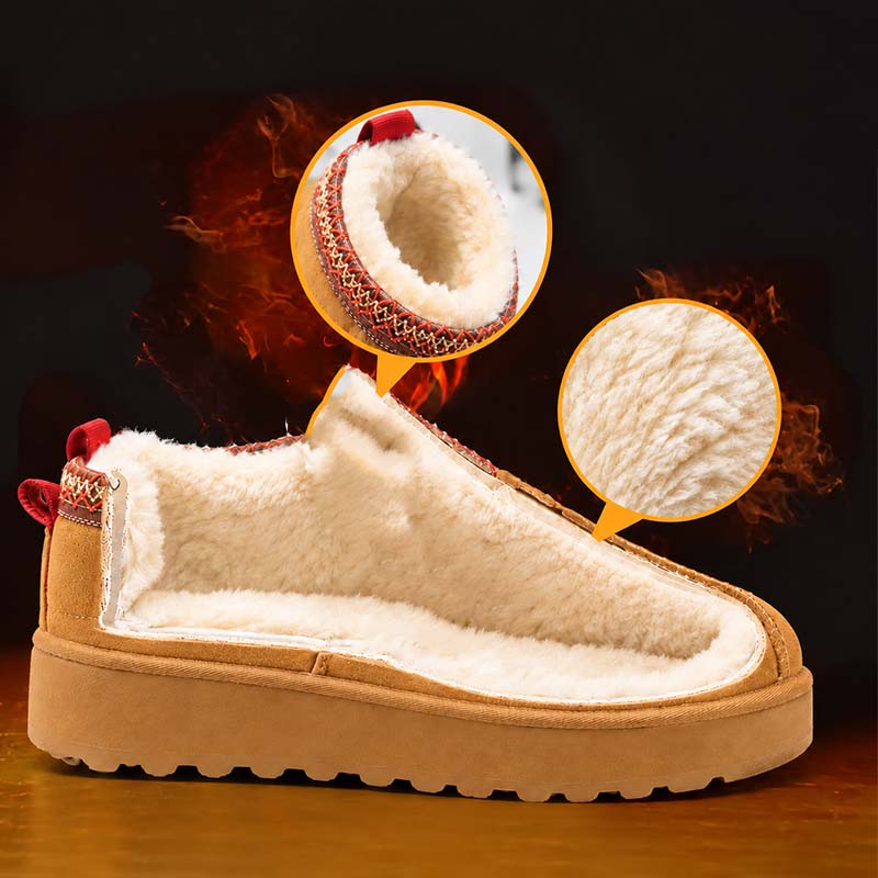 🔥 Damen Winter-Pantoffeln mit Kunstfellfutter – Warm, bequem & rutschfeste Plateausohle🦵