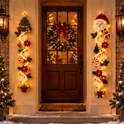⏳ Last Day 49% OFF – 🎄 Glowing Christmas Door Hanger | 6 Festive Light Designs✨