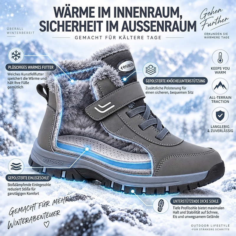 🔥 Bestseller 2026 – Nur heute: 80 % Rabatt🏆  Damen Winterstiefel mit warmem Plüschfutter, stabilisierendem Knöchelhalt & rutschfester Profilsohle