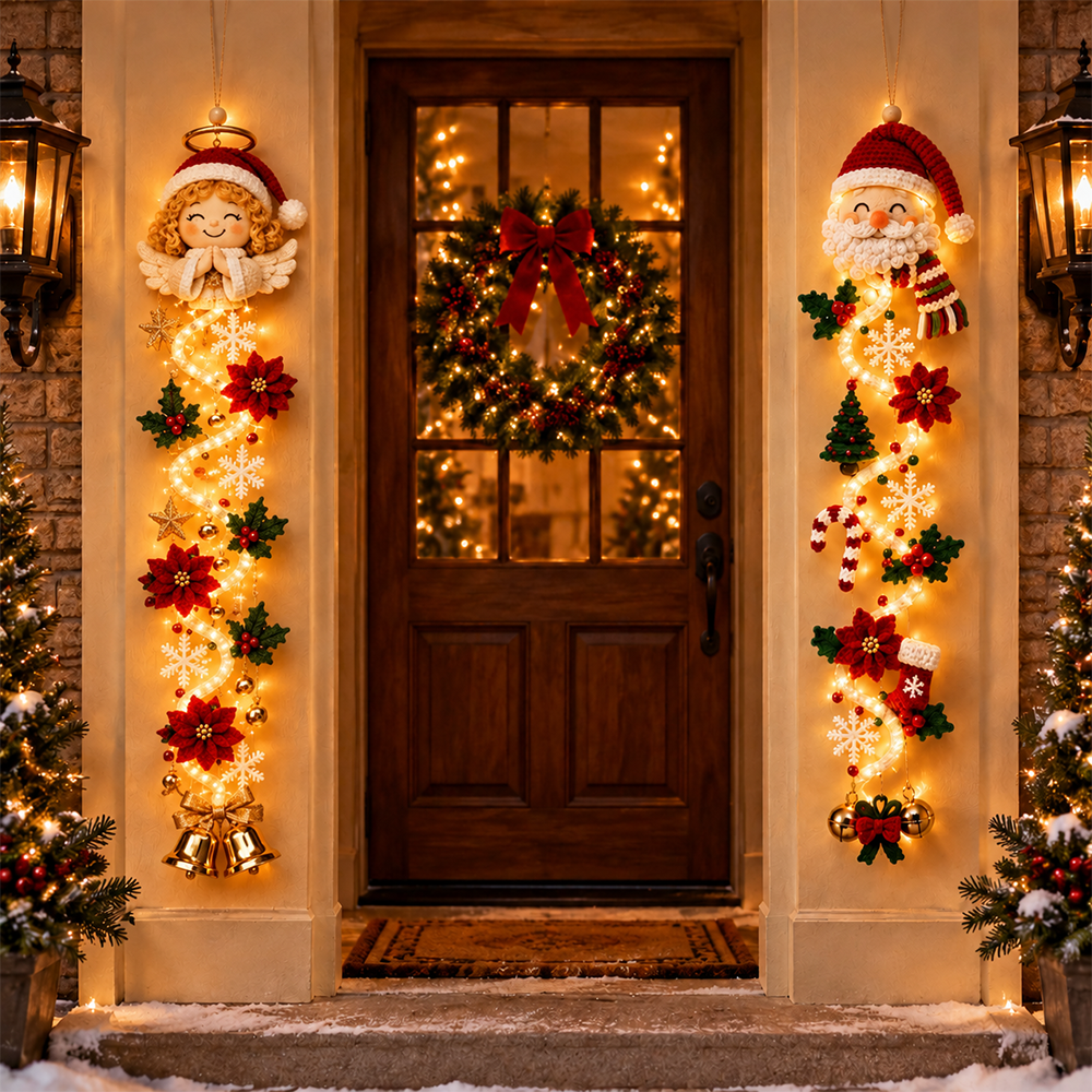 ⏳ Last Day 49% OFF – 🎄 Glowing Christmas Door Hanger | 6 Festive Light Designs✨