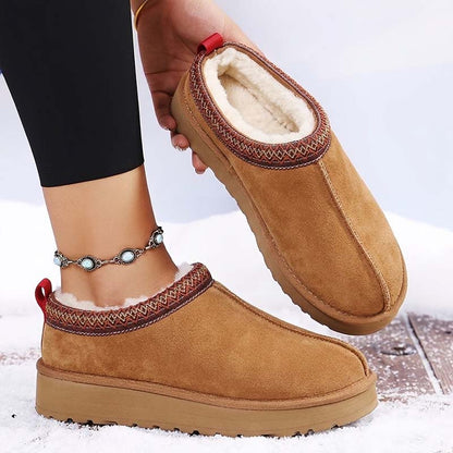 🔥 Damen Winter-Pantoffeln mit Kunstfellfutter – Warm, bequem & rutschfeste Plateausohle🦵