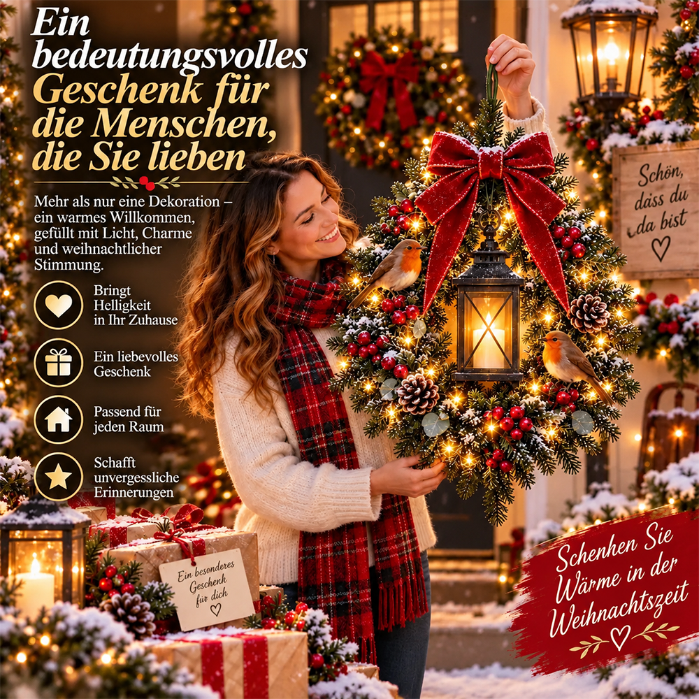 ✨ Nur heute: 49 % Rabatt ✨🐦 A Robin Glow – Beleuchteter Weihnachtskranz mit Rotkehlchen