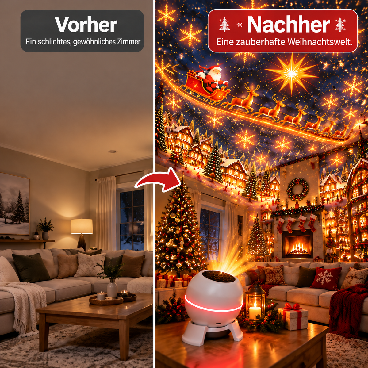 Offizieller Shop | 💖🎄 SCNDR® intelligenter holografischer Projektor (HD Smart Dynamic 5D)🎄