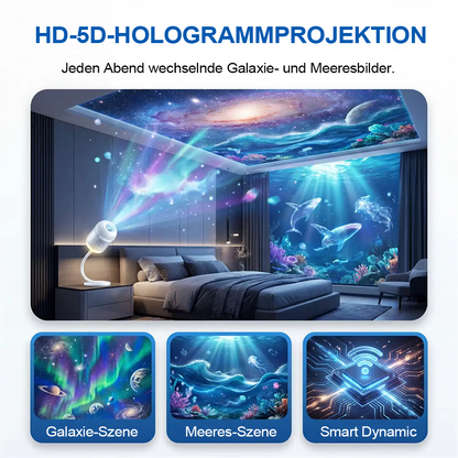 ✨Nachtlicht-Projektor – 5D Sternenhimmel & Ozean-Atmosphäre für Schlafzimmer, Kinderzimmer und Auto