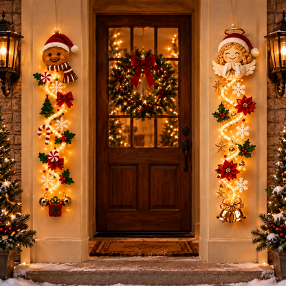 ⏳ Last Day 49% OFF – 🎄 Glowing Christmas Door Hanger | 6 Festive Light Designs✨