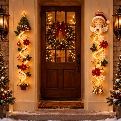 ⏳ Last Day 49% OFF – 🎄 Glowing Christmas Door Hanger | 6 Festive Light Designs✨