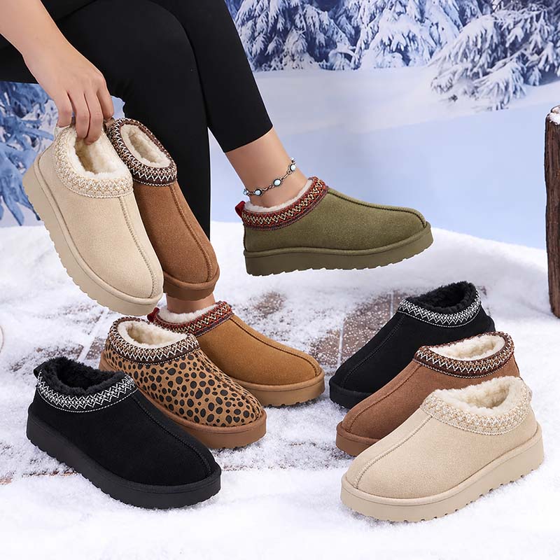 🔥 Damen Winter-Pantoffeln mit Kunstfellfutter – Warm, bequem & rutschfeste Plateausohle🦵