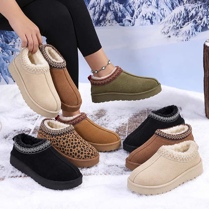 🔥 Damen Winter-Pantoffeln mit Kunstfellfutter – Warm, bequem & rutschfeste Plateausohle🦵