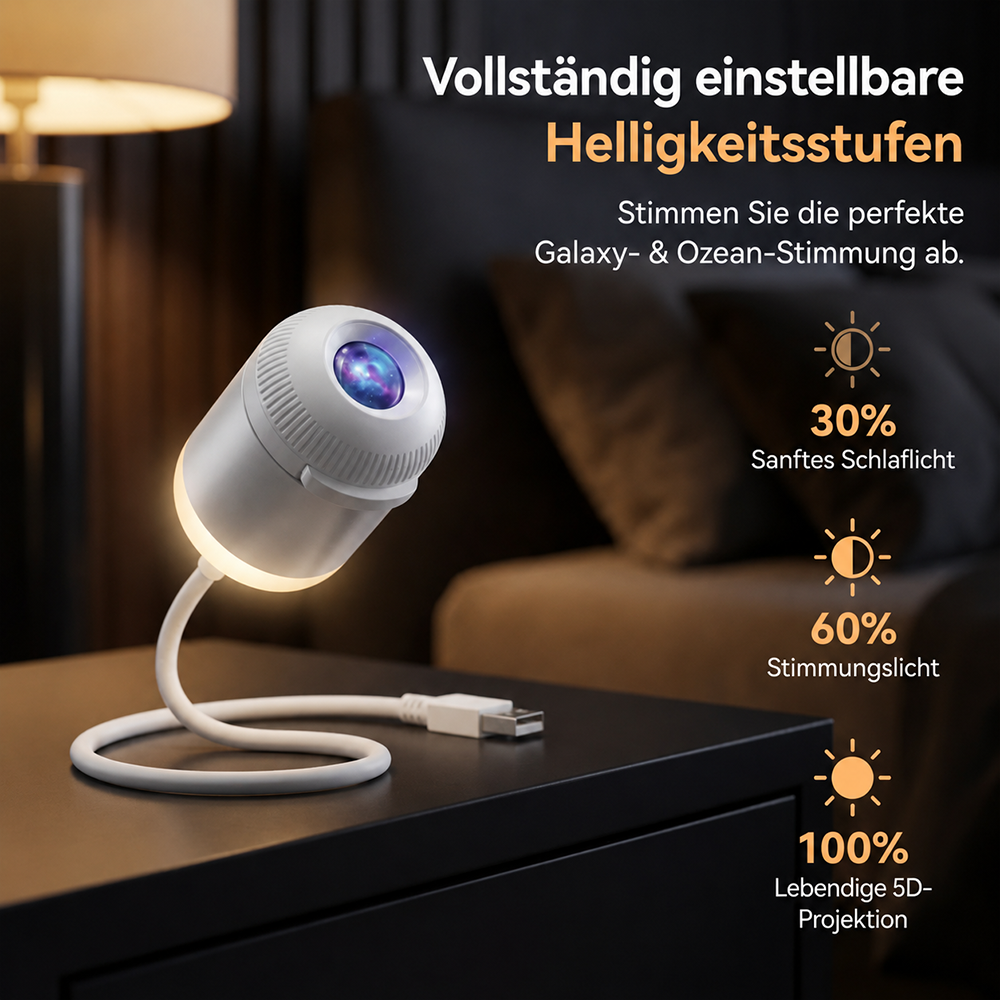 ✨Nachtlicht-Projektor – 5D Sternenhimmel & Ozean-Atmosphäre für Schlafzimmer, Kinderzimmer und Auto