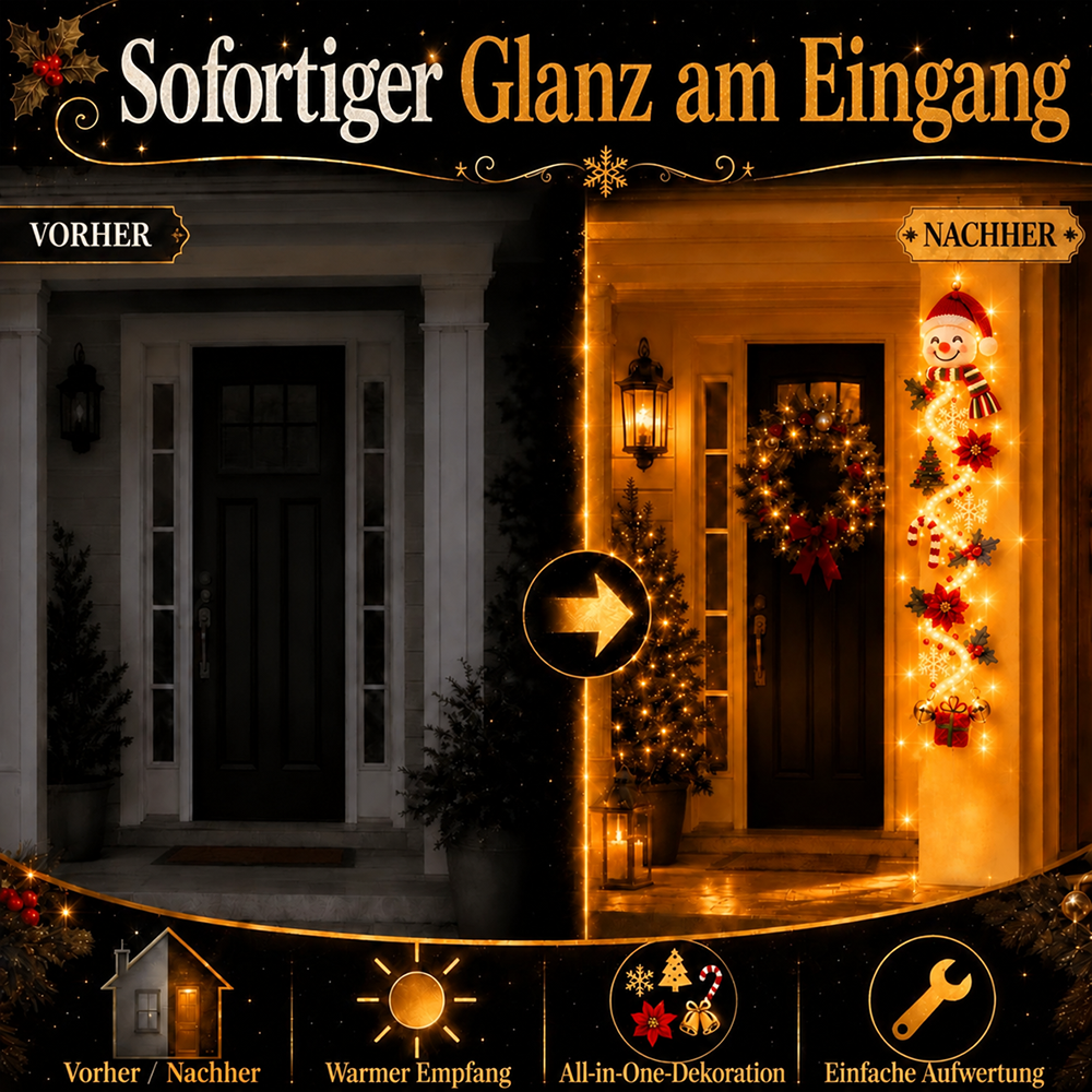 ⏳ Last Day 49% OFF – 🎄 Glowing Christmas Door Hanger | 6 Festive Light Designs✨