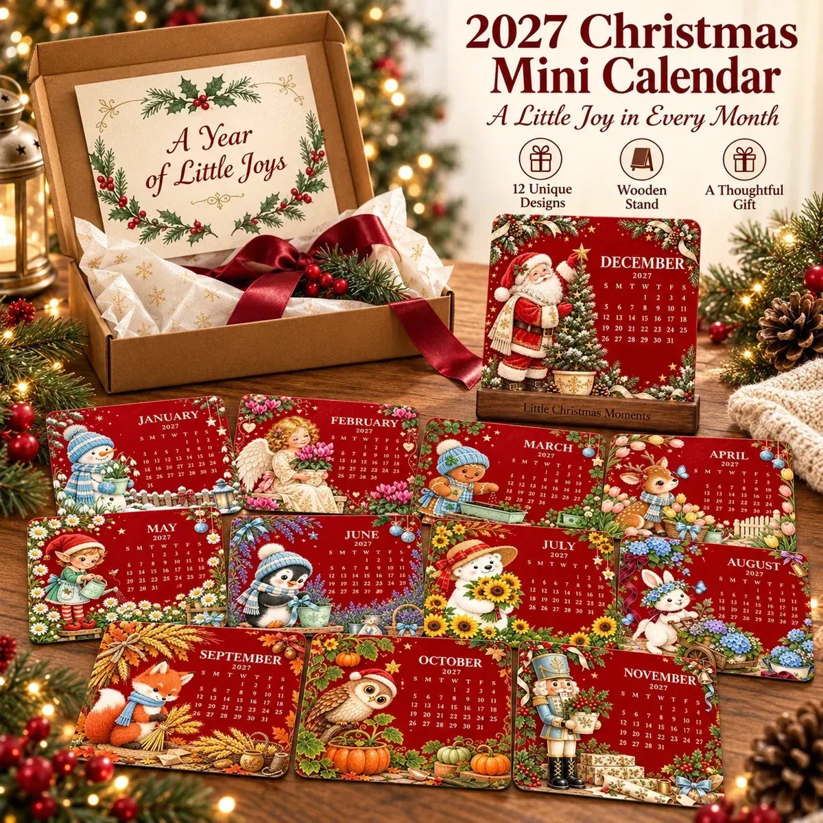 🎄🌱 Weihnachtliche Sonderedition – Umweltfreundlicher, bepflanzbarer „Timeless“-Saatgutkalender 2027🌸🌿