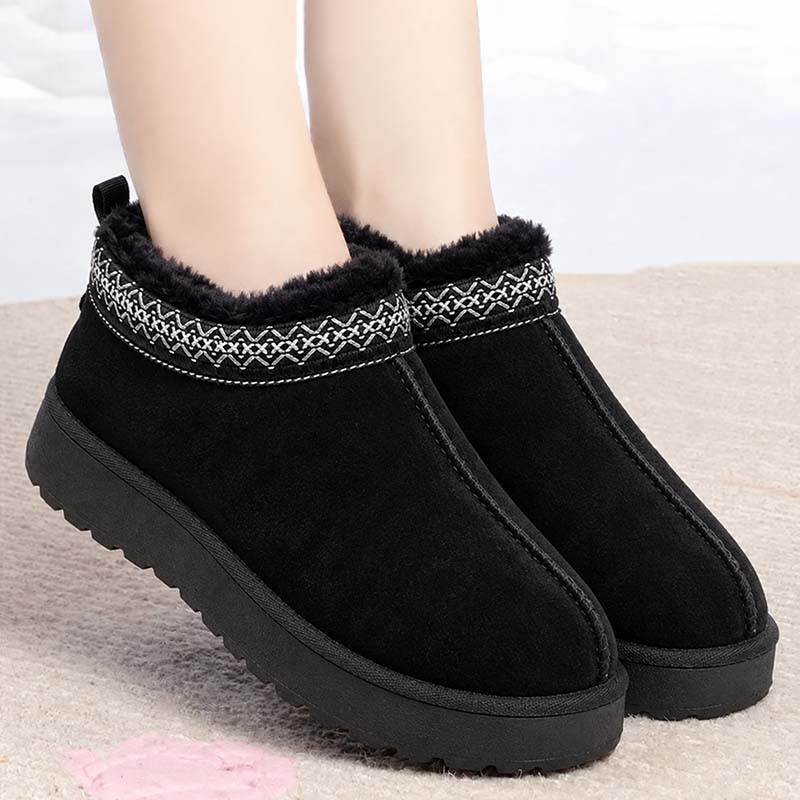 🔥 Damen Winter-Pantoffeln mit Kunstfellfutter – Warm, bequem & rutschfeste Plateausohle🦵