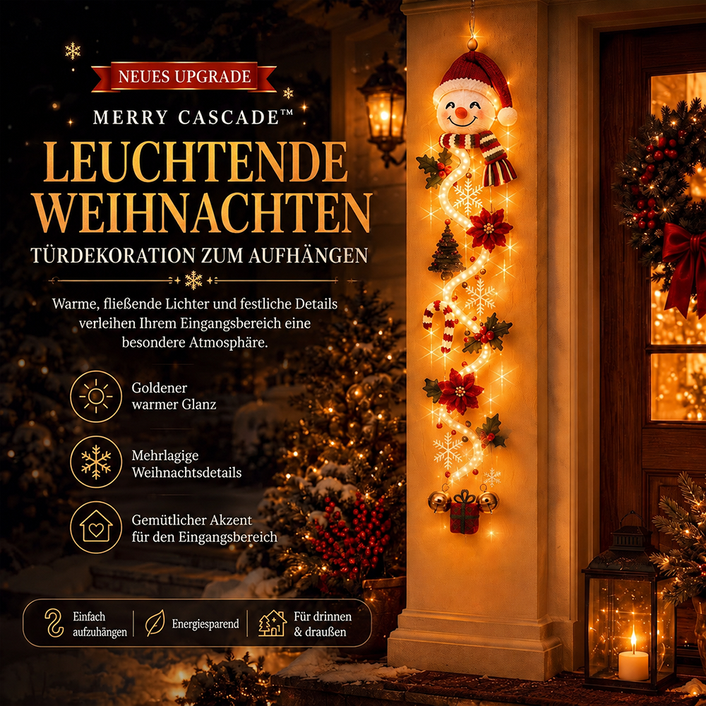 ⏳ Last Day 49% OFF – 🎄 Glowing Christmas Door Hanger | 6 Festive Light Designs✨