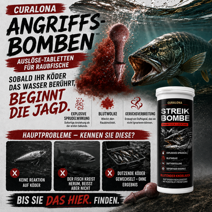 𝐎𝐟𝐟𝐢𝐳𝐢𝐞𝐥𝐥𝐞𝐫 𝐌𝐚𝐫𝐤𝐞𝐧𝐬𝐡𝐨𝐩 | ✅ Curalona® Strike Bombs — Neuer Köder für Süß- und Salzwasser, der blutet, sprudelt und große Raubfische anlockt