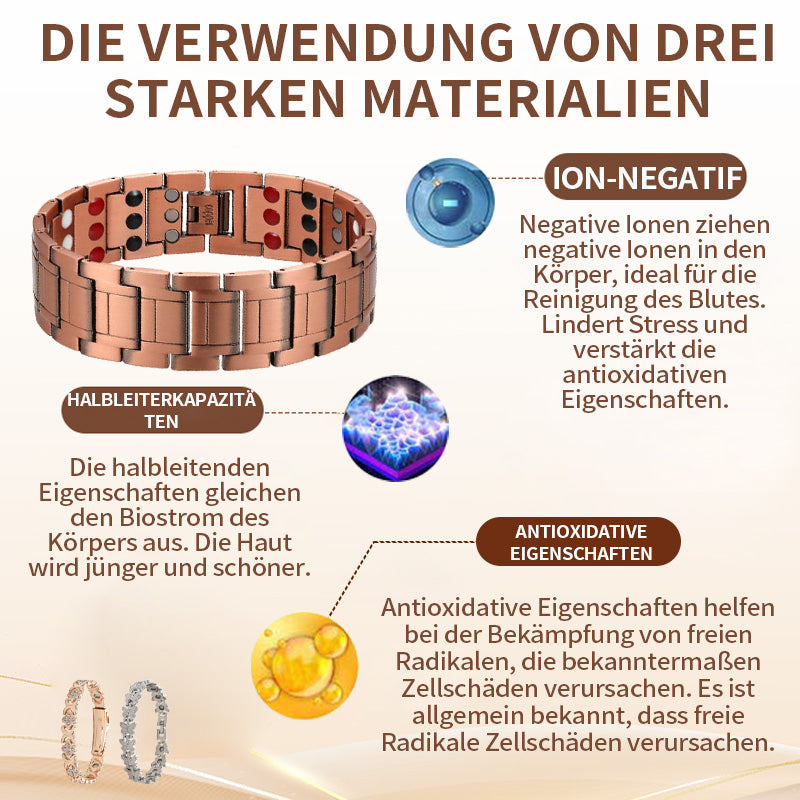 ✨❤️ Elegantes Kupfer-Magnetarmband mit 5-Elemente-Design 💎
