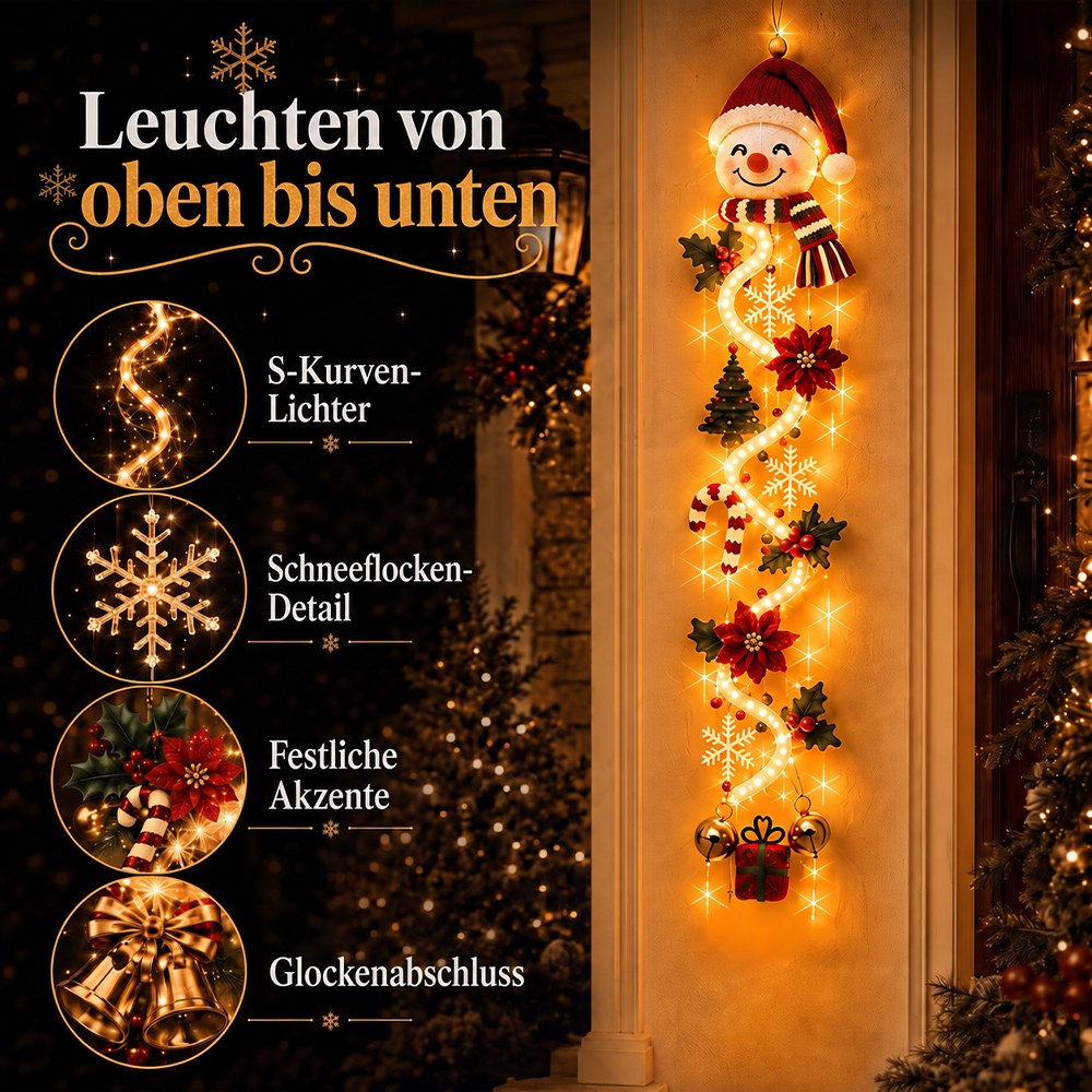 ⏳ Last Day 49% OFF – 🎄 Glowing Christmas Door Hanger | 6 Festive Light Designs✨
