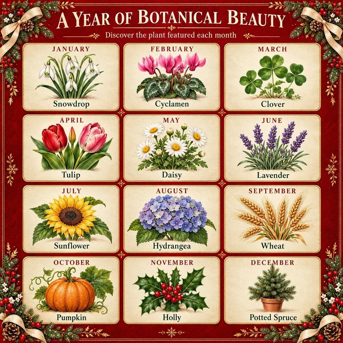🎄🌱 Weihnachtliche Sonderedition – Umweltfreundlicher, bepflanzbarer „Timeless“-Saatgutkalender 2027🌸🌿
