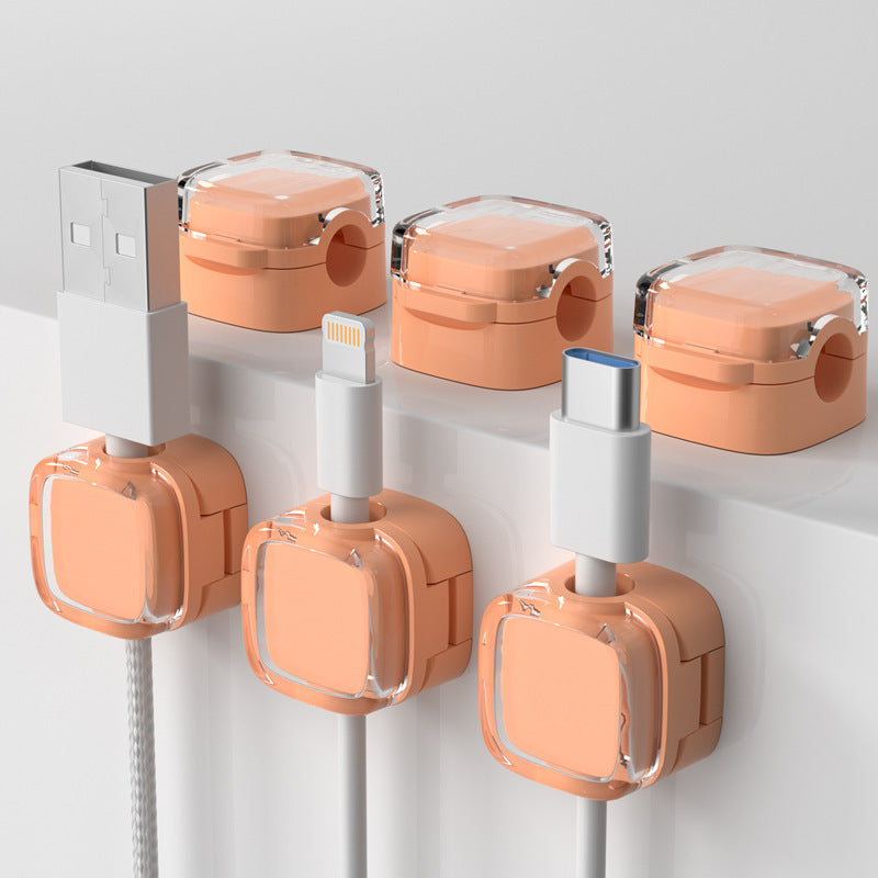 📢 Magnetischer Kabel-Organizer-Halter – 6er-Pack wandmontierte Kabelclips – Kabelmanagement-Clip für Schreibtisch & Desktop – Ordnungssystem für Büro und Zuhause