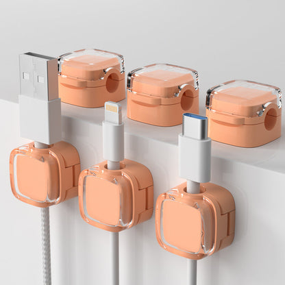 📢 Magnetischer Kabel-Organizer-Halter – 6er-Pack wandmontierte Kabelclips – Kabelmanagement-Clip für Schreibtisch & Desktop – Ordnungssystem für Büro und Zuhause